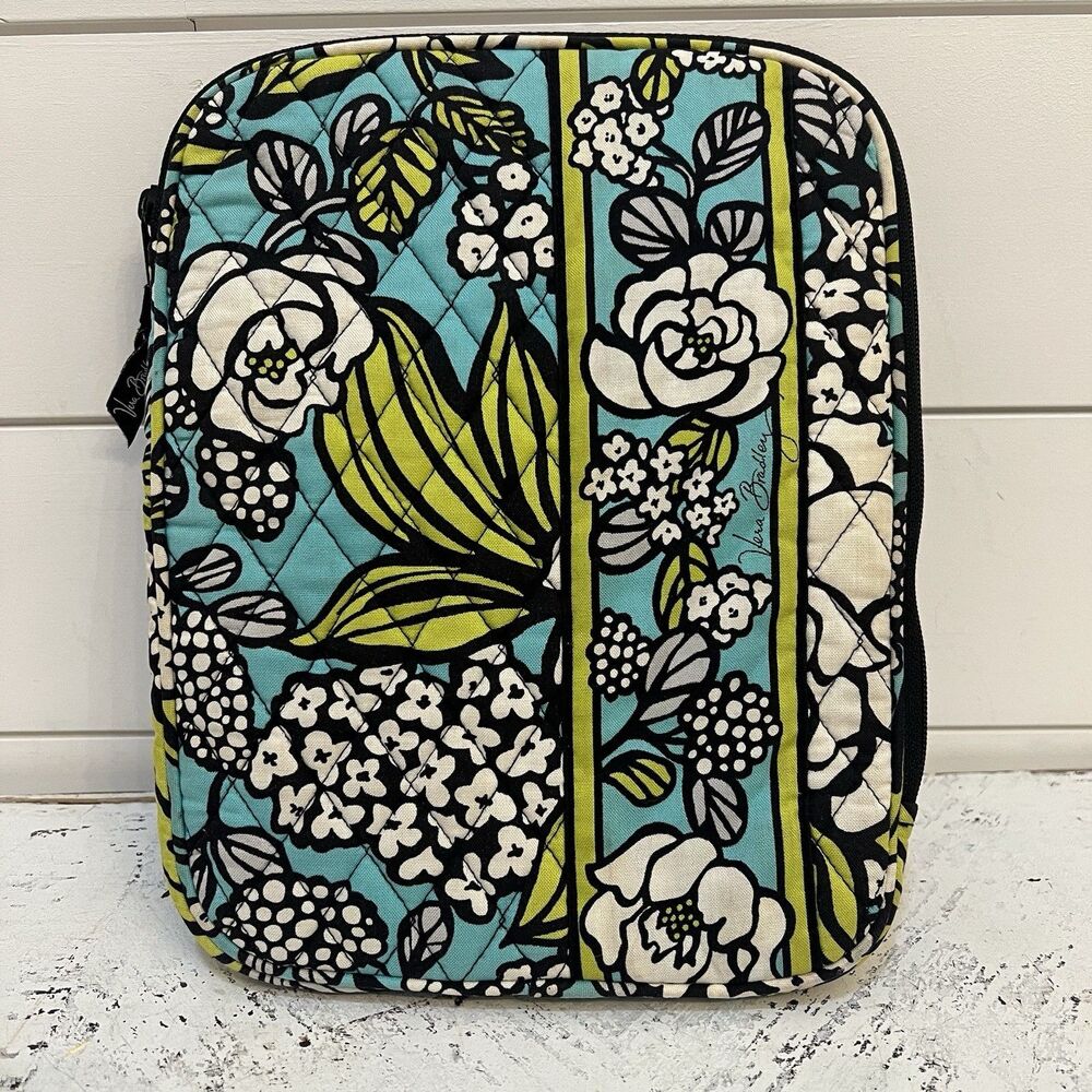 Vera Bradley Island Blooms padded Sleeve Tablet Soft Case 8 x 10 Aqua Green